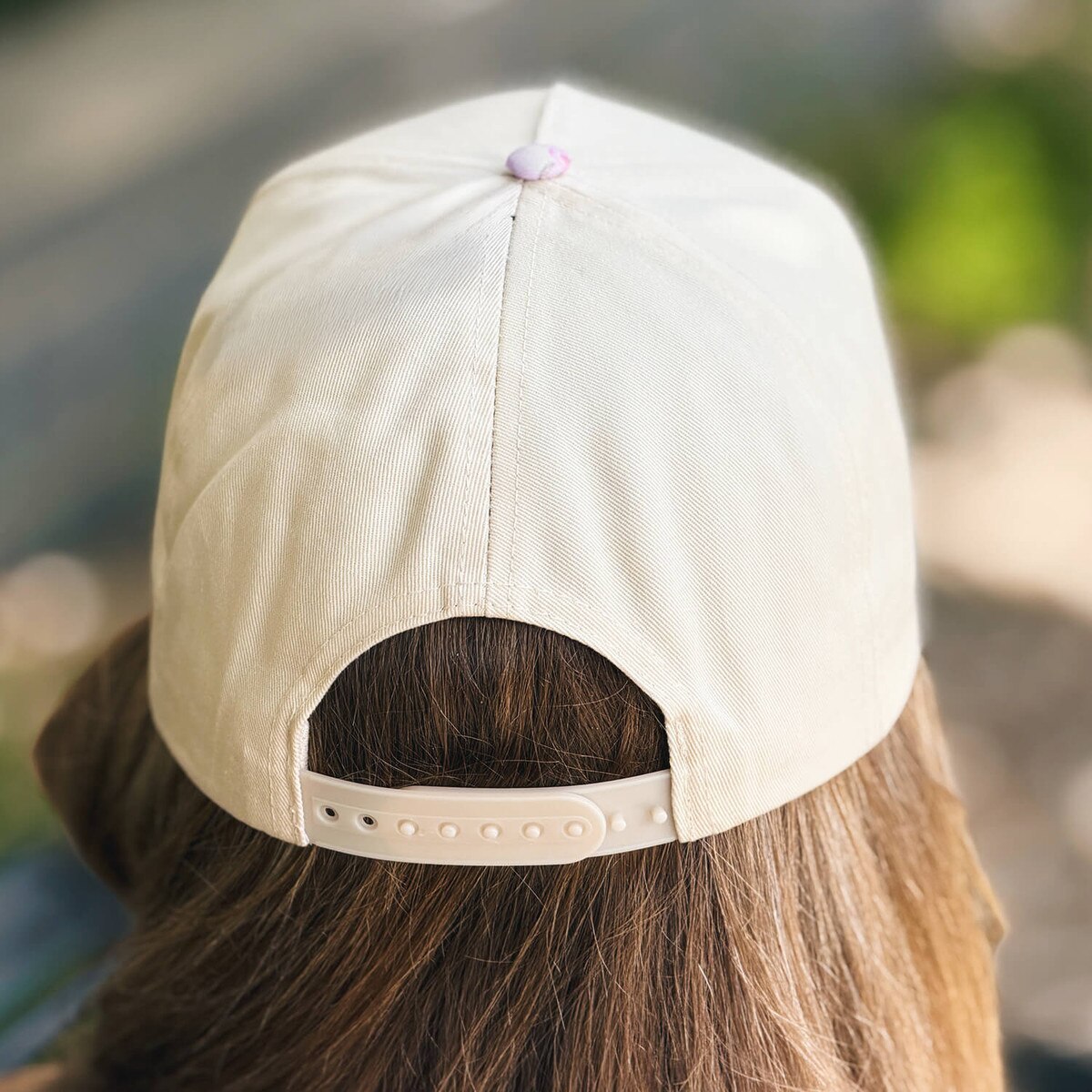 Ponyflo Iowa State Cream and Floral Hat back